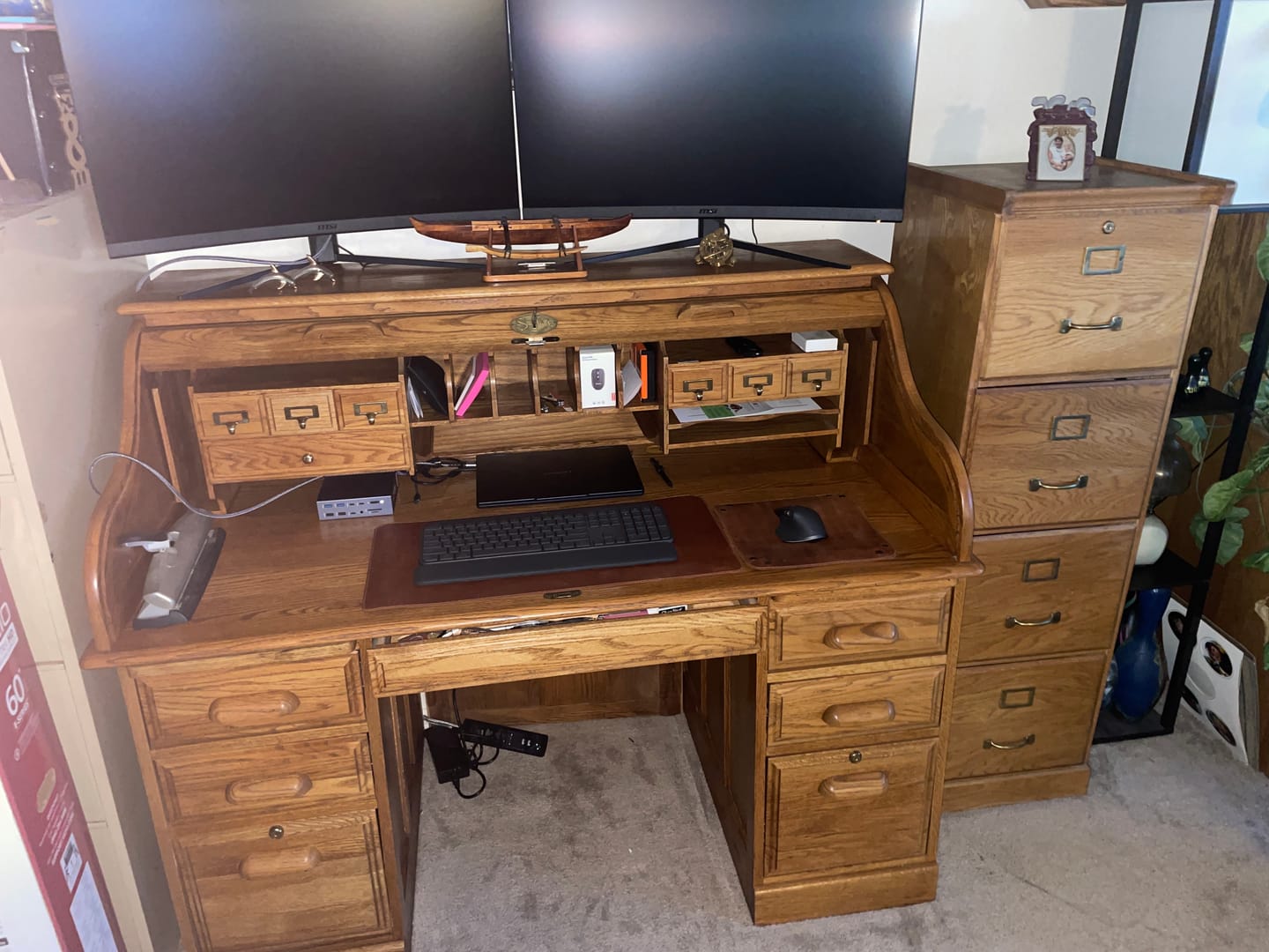 Customer photo review of Leather Desk Mat