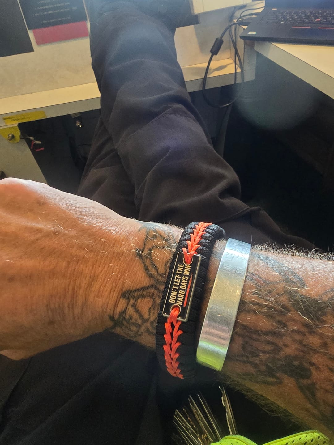 Customer photo review of Hard Days - Paracord Bracelet