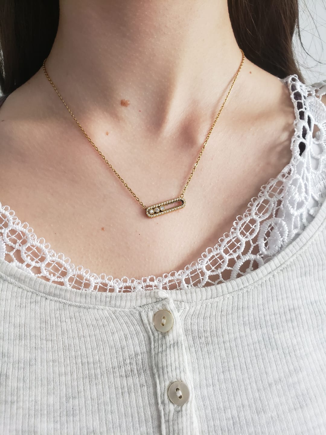 Customer photo review of Pave Soul Kette 18K Vergoldet