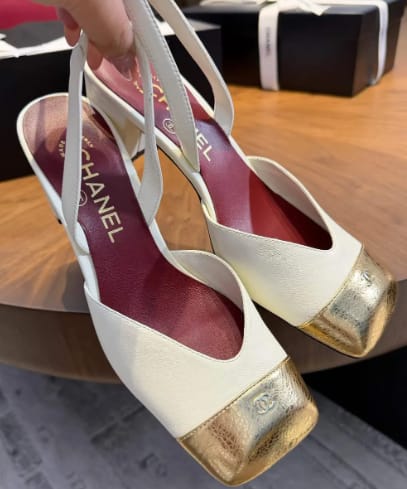 Customer photo review of Chanel 2026 Square Toe Slingback Leather