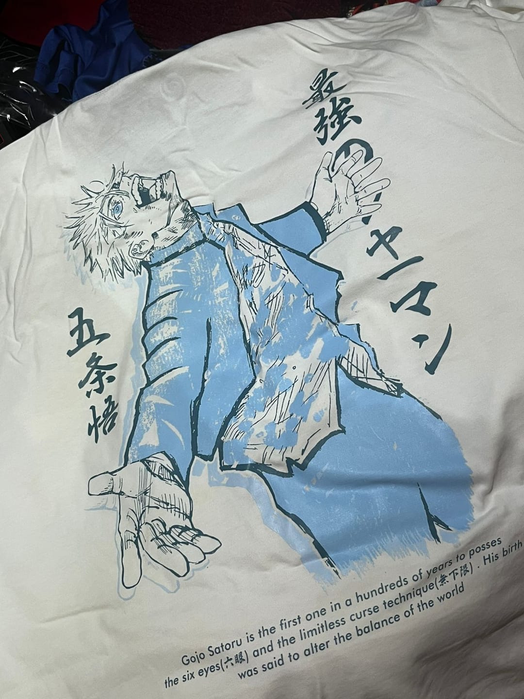 Customer photo review of Camisa Satoru Gojo - Jujutsu Kaisen