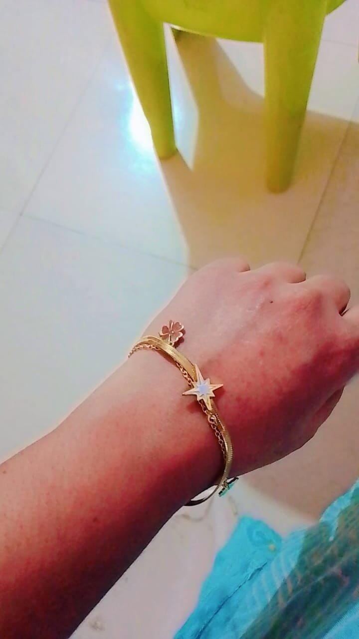 Customer photo review of Celestial Layered Charm Bracelet