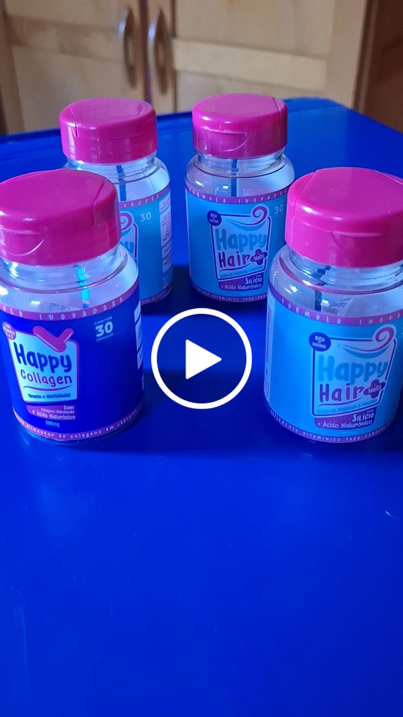 Customer video review of Happy Hair 3 Potes + 1 Colágeno Grátis