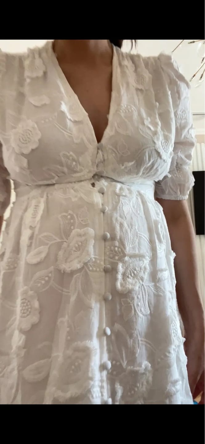 Customer photo review of Wendy Embroidered Lace V-Neck Midi Dress