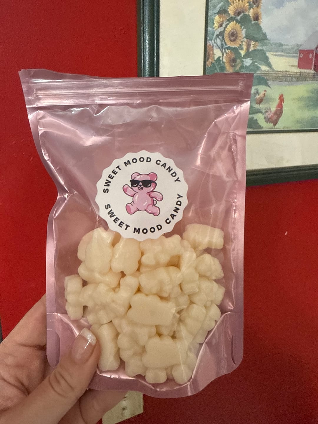 Customer photo review of Just Enough - Strawberry Banana Gummy Bears