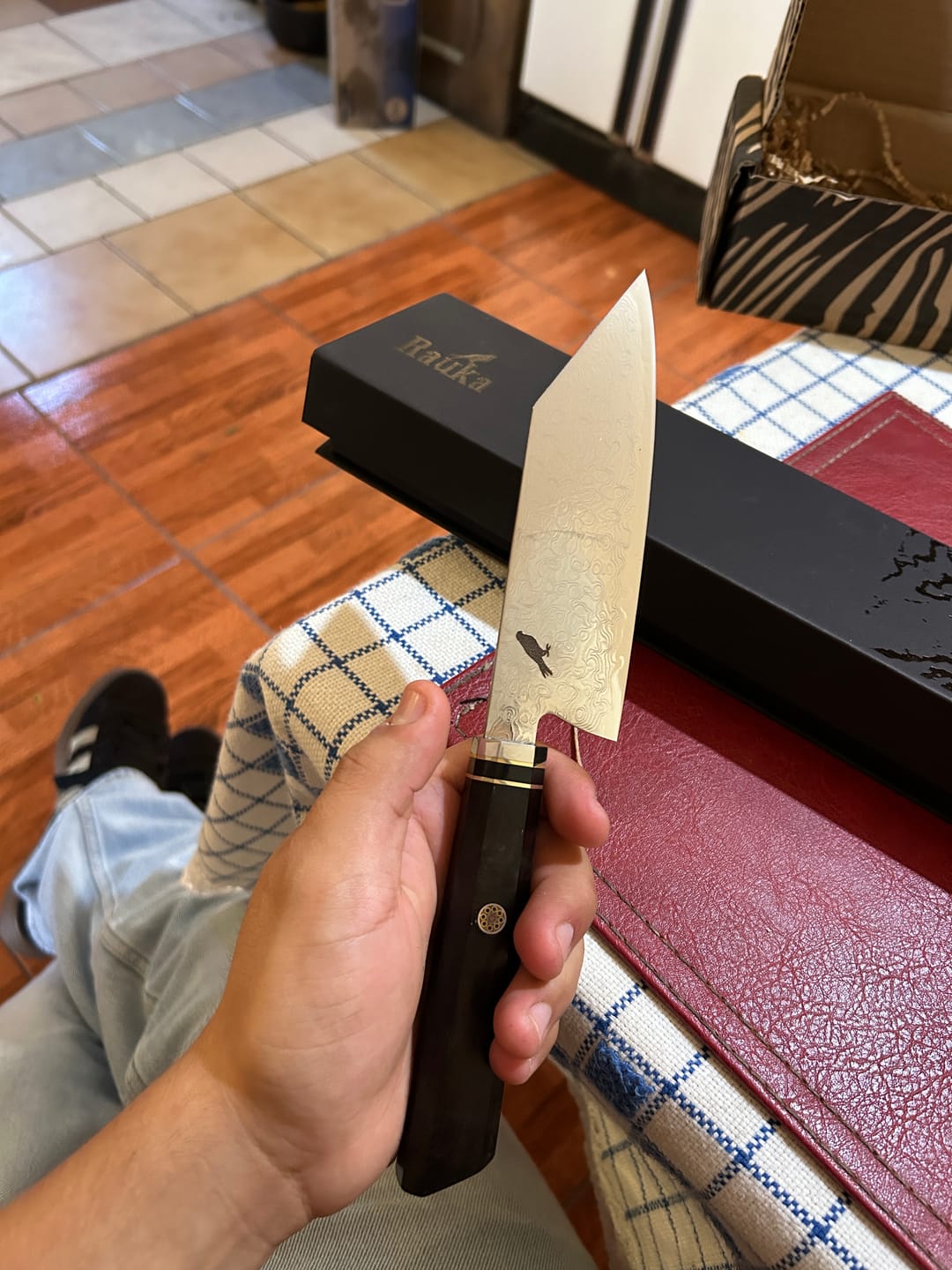 Customer photo review of Cuchillo Bunka de Cocina de Acero Damasco 27cm "Tsuki"