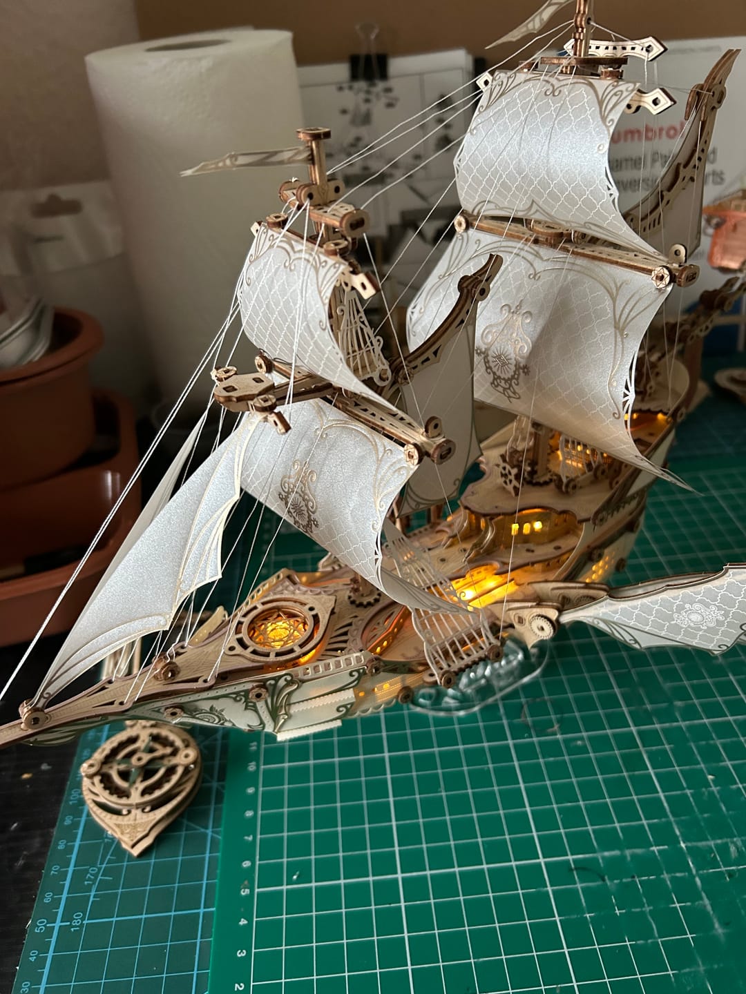 Customer photo review of Rokrgeek  Fantasy Elf Ship DIY 3D Wooden Puzzle Kit
