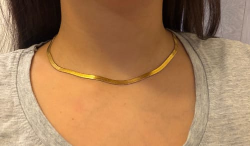 Customer photo review of Collar Dorado Cadena Planchada 4 mm