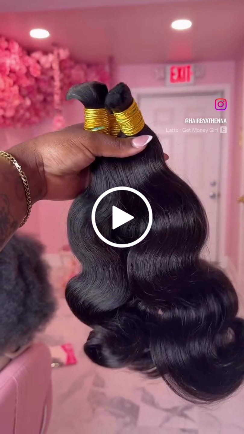 Customer video review of Double Drawn Burmese Body Wave Human Braiding Hair