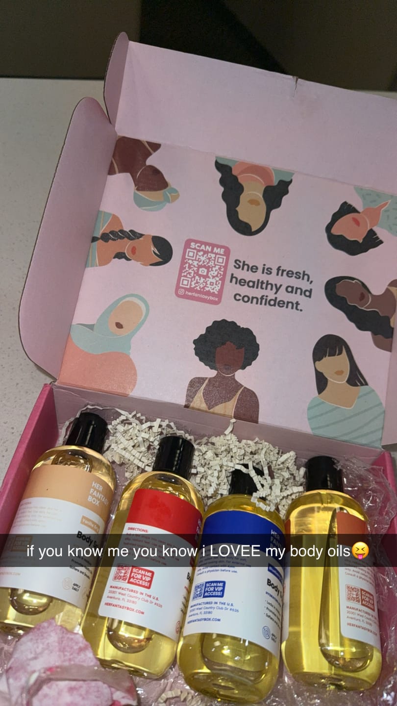 Customer photo review of Sweet Skin Body Oil Bundle