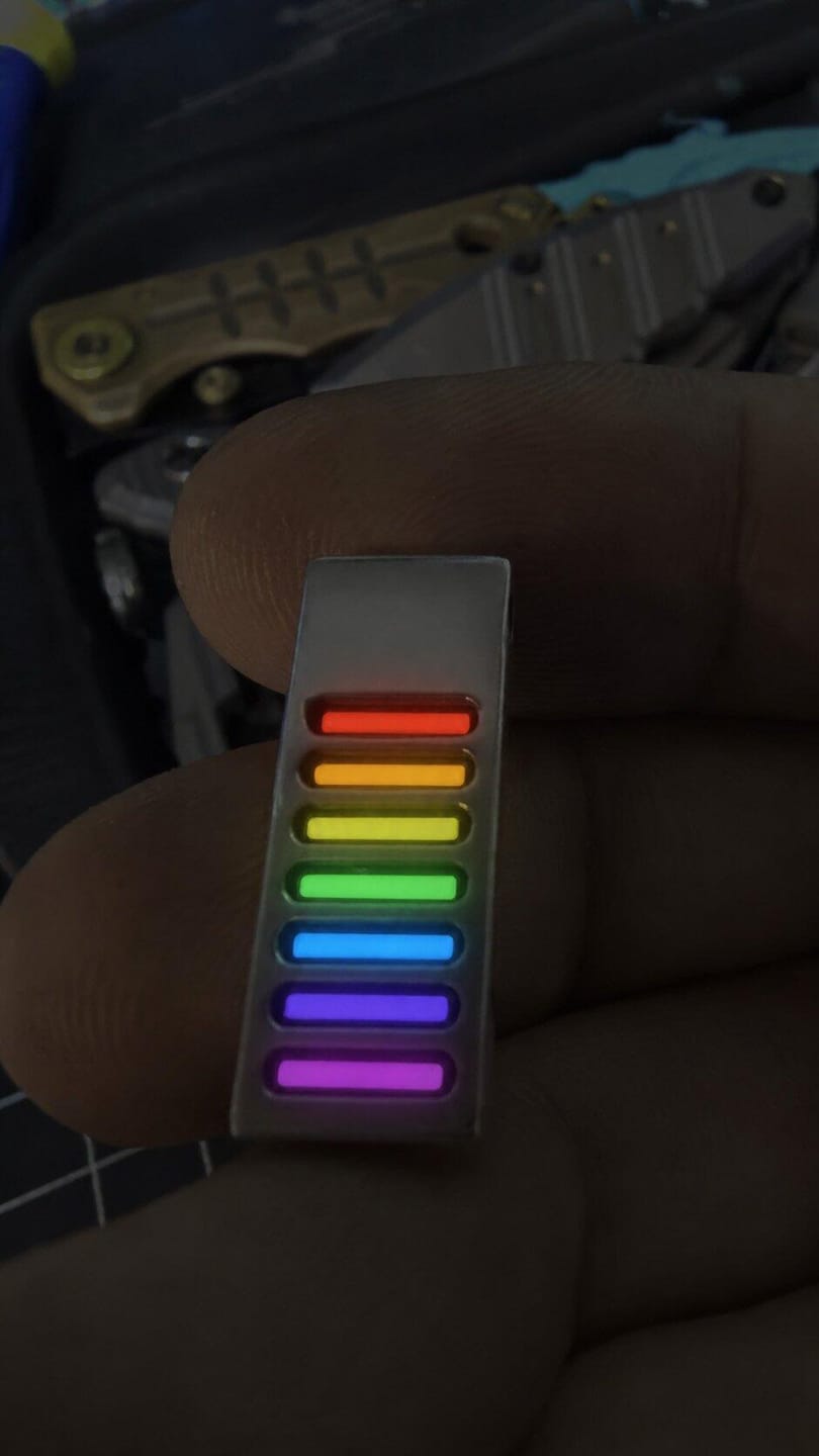 Customer photo review of Handcrafted Energy Core Tritium Necklace
