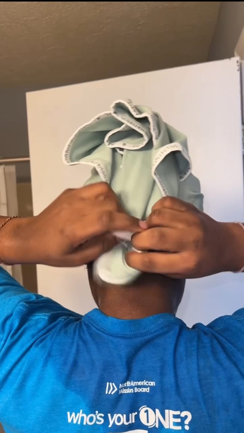 Customer photo review of Cotton Cloud T-Shirt Hair Towel Duo