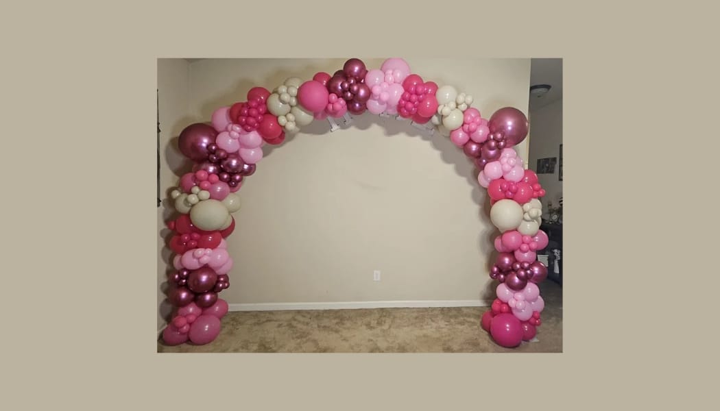 Customer photo review of 10x8 Ft Aluminum Balloon Arch Frame Wedding Arch Stand