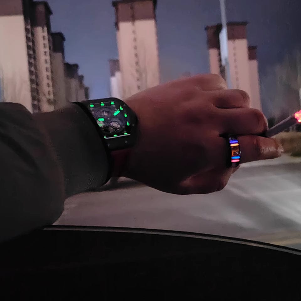Customer photo review of Handmade Wooden Tritium Glow Ring