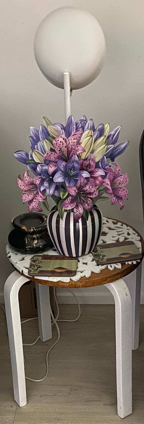 Customer photo review of Spotted Lilies Pop-Up Bouquet