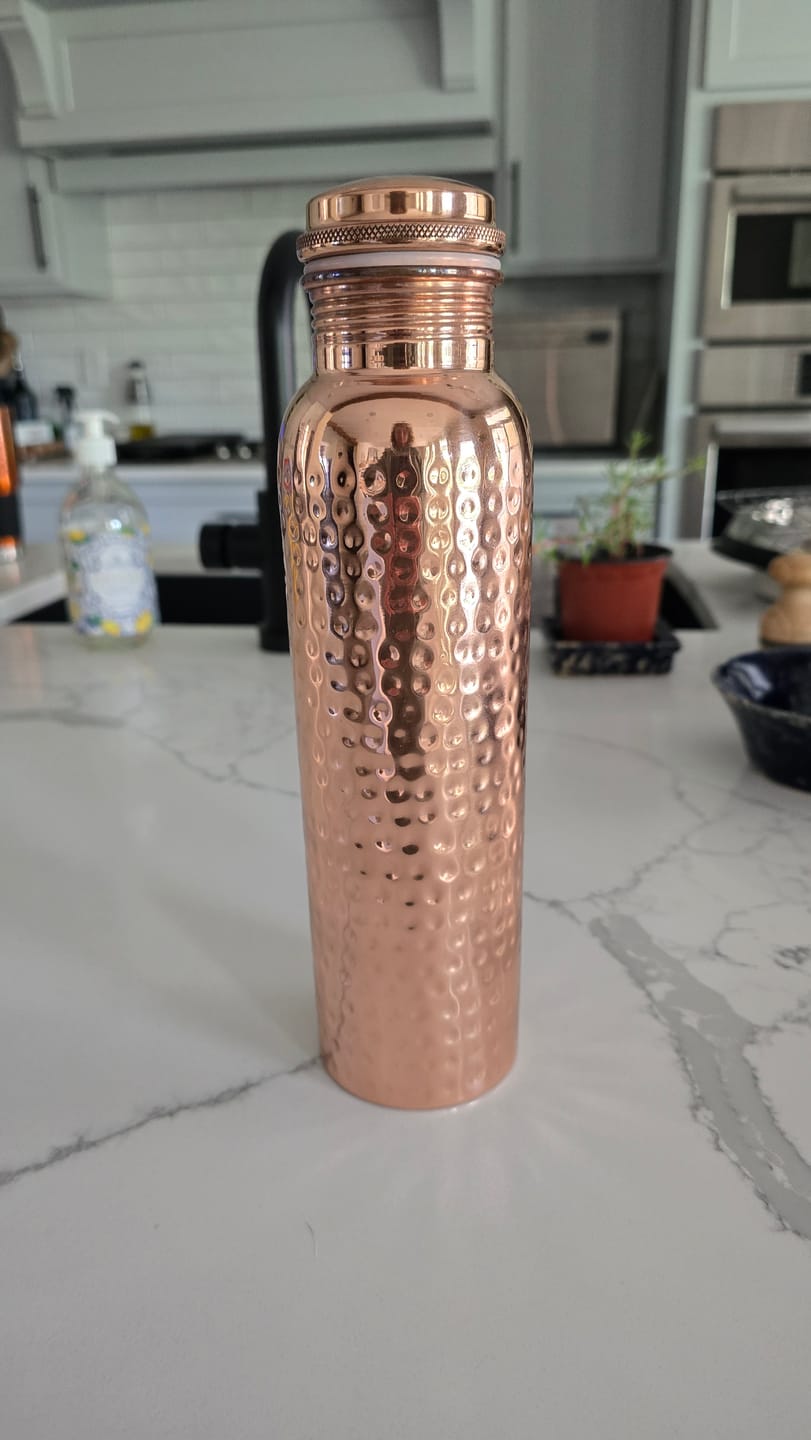 Customer photo review of Certified Ayurveda® Pure Copper Water Bottles - V2 Hand-Hammered Edition