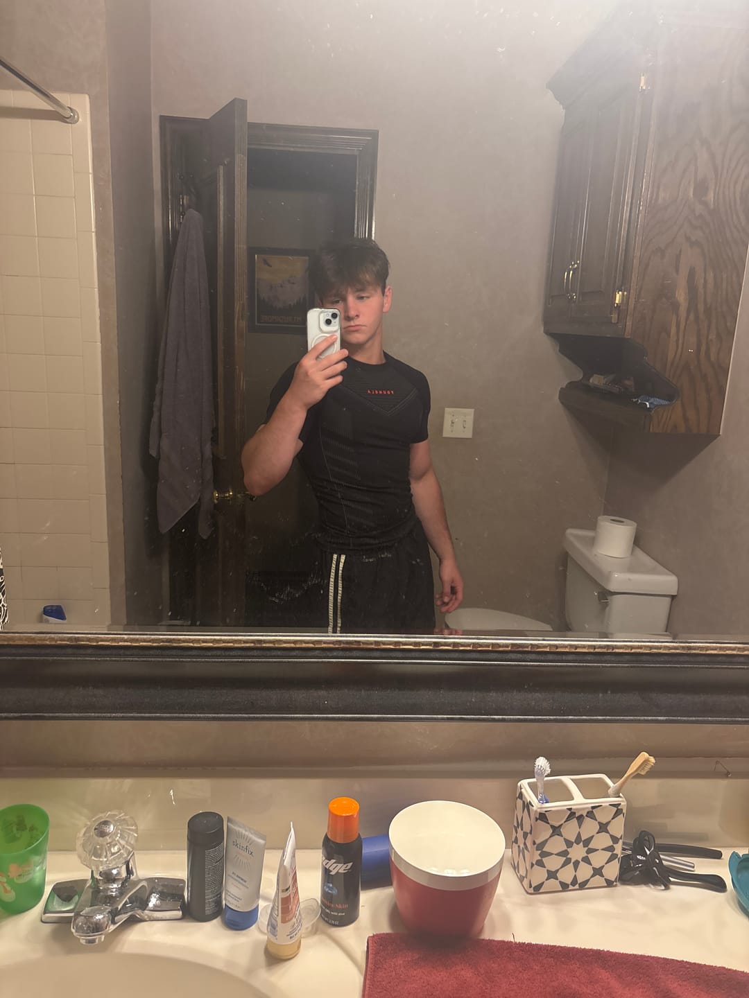 Customer photo review of 465 Superhero Compression Tees