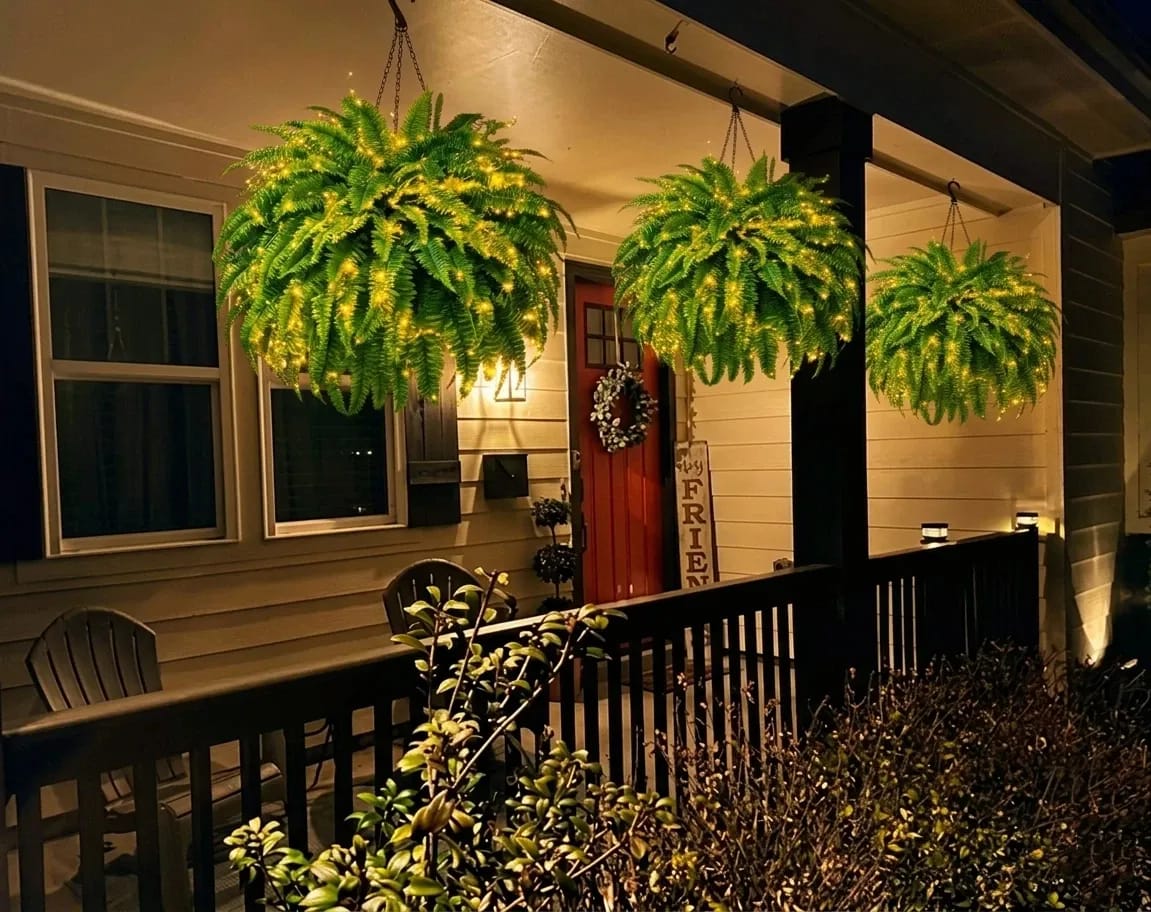 Customer photo review of 🔥Last Day 60% OFF🔥Oversized Pre-Lit Artificial Boston Ferns --No watering, No fading