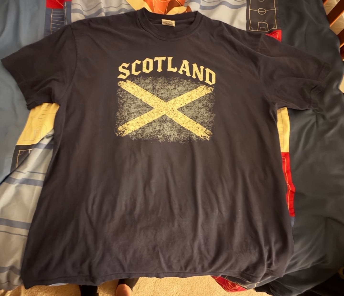Customer photo review of Scotland Distressed Vintage Flag T-Shirt
