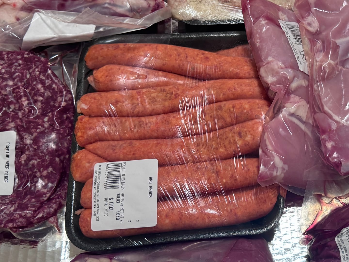 Customer photo review of Thin Beef Sausages 1kg