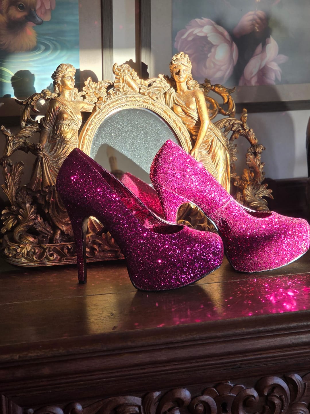 Customer photo review of 5 Inch Heel TEEZE-06GW Hot Pink (Wide Width)