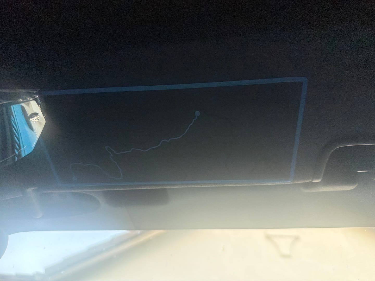 Customer photo review of Sun Visor Decal Set – Covers OEM Warning Labels | Driver + Passenger Pair