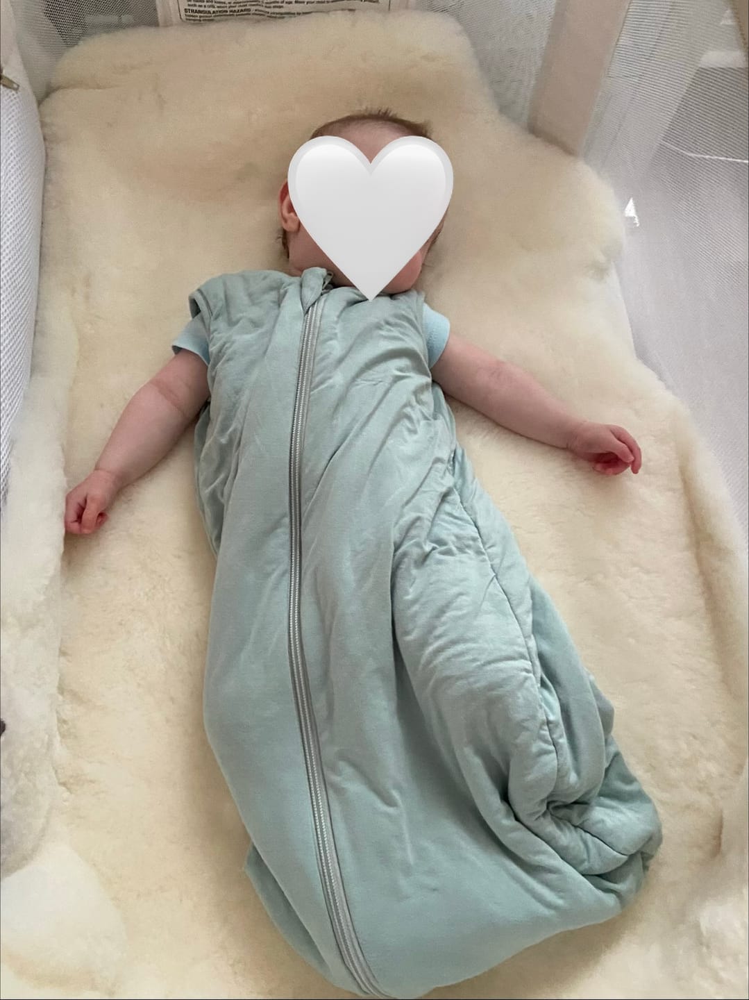 Customer photo review of Sheepskin Rug for Babies, 100% Natural, Shorn Lambskin Wool, 2 x 3 Feet, Flax