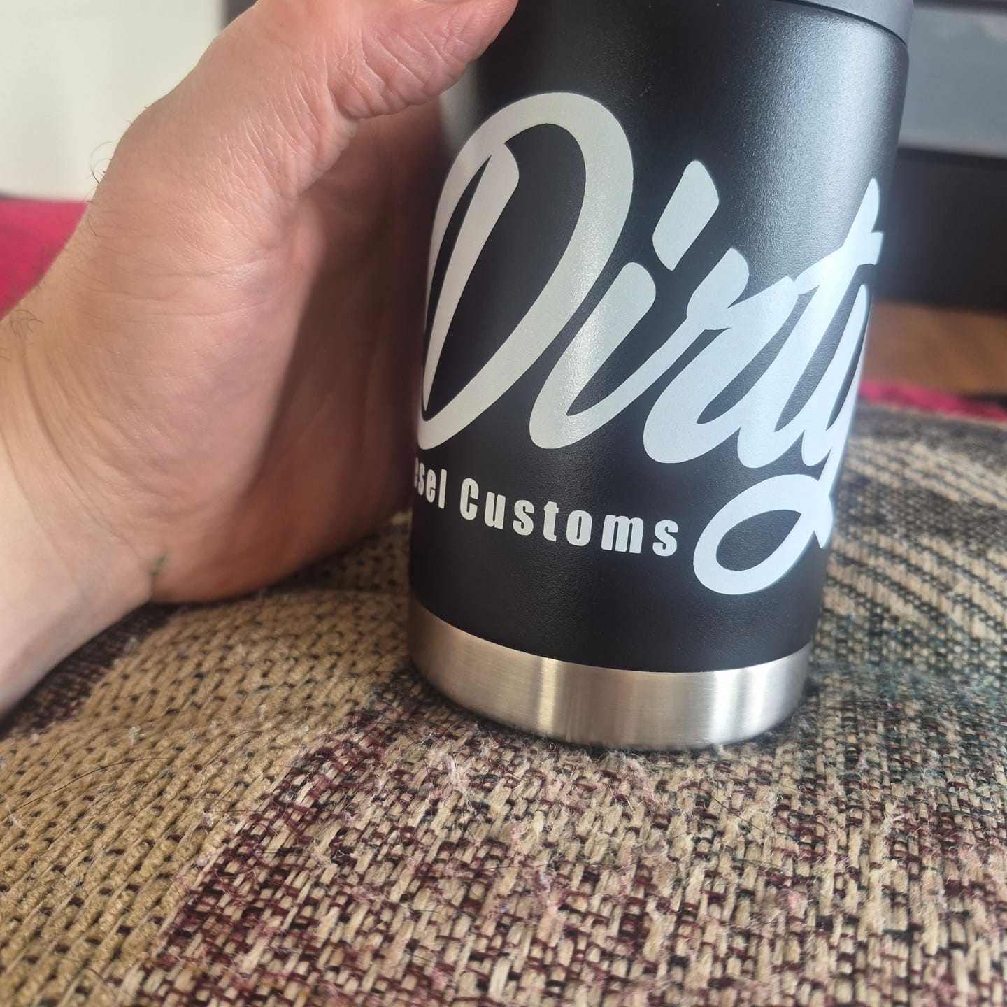 Customer photo review of Dirty Diesel Vacuum Insulated Stainless Steel Rambler