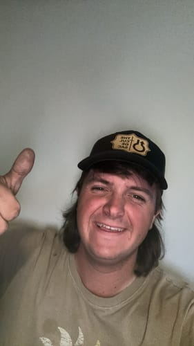 Customer photo review of Premium Custom Leather Patch Hats (Wholesale)
