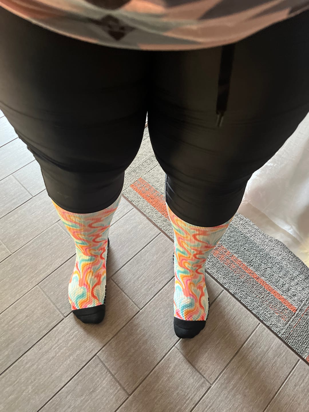 Customer photo review of Spring Swirls Compression Socks