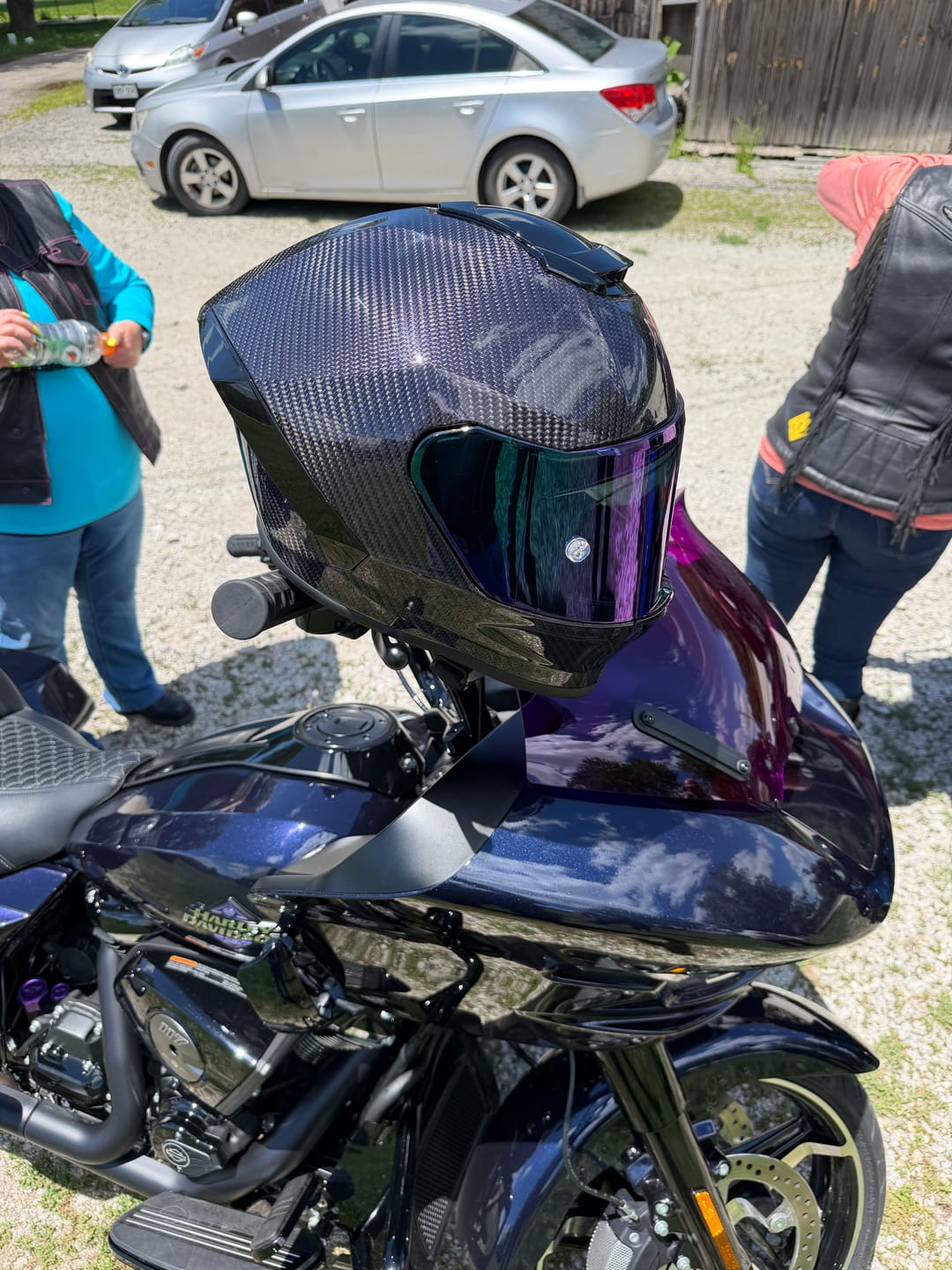 Customer photo review of D.O.T. & ECE Daytona Viper- Purple Carbon Fiber