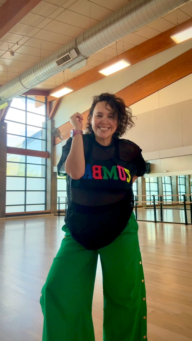 Customer photo review of Zumba Worldwide Boxy Mesh Top