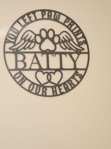 Customer photo review of Personalised Pet Memorial Wall Art