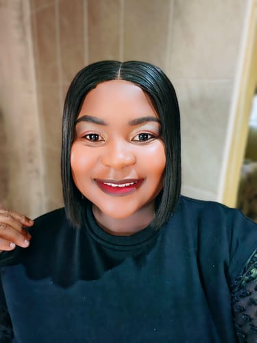 Customer photo review of Budget Vietnamese Super Double Drawn Bone Straight 2x6 Closure 10" Natural Black Wig