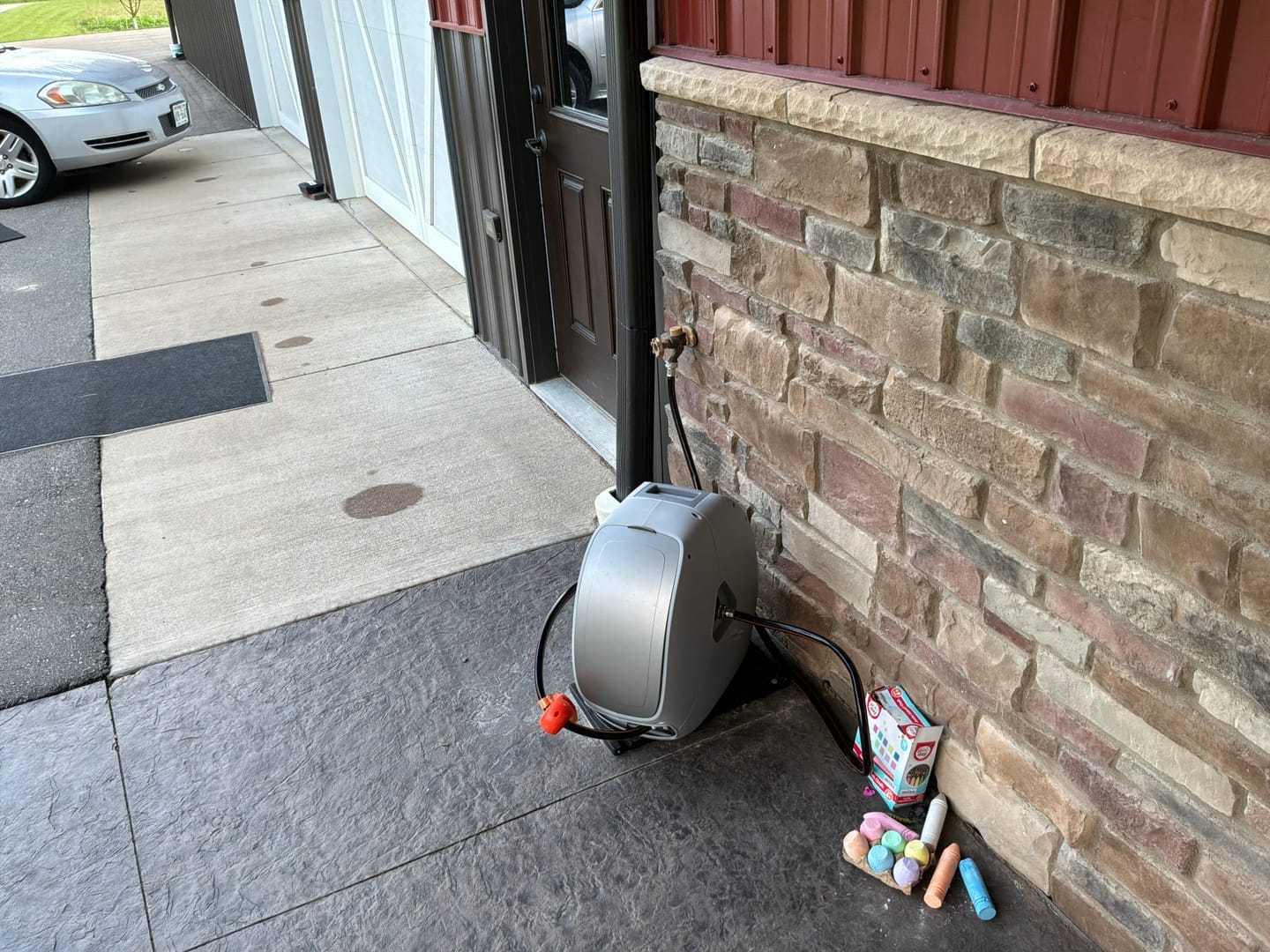 Customer photo review of Ground-Mounted Retractable Hose Reel – 25m / 40m