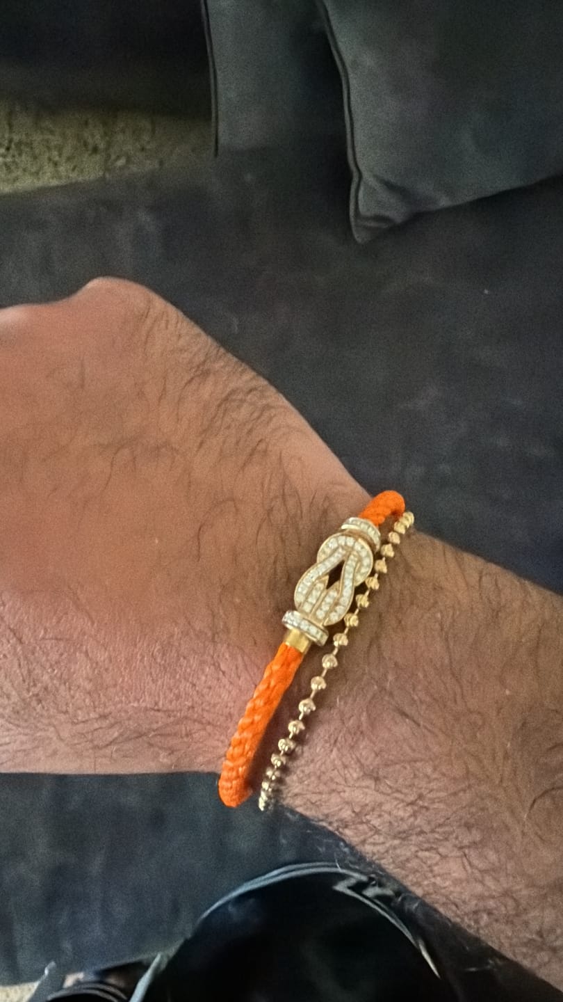 Customer photo review of רצועת חבל כתומה בעיצוב יוקרתי — JEWELLUXE™