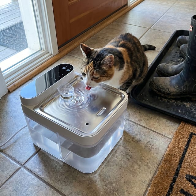 Customer photo review of Purestream AquaOne - Automatic Cat Fountain