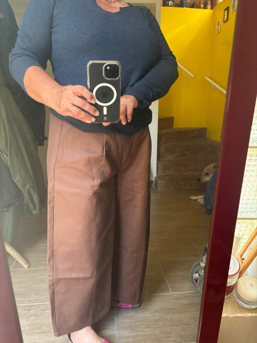 Customer photo review of Pantalon Briac - sergé de coton chocolat