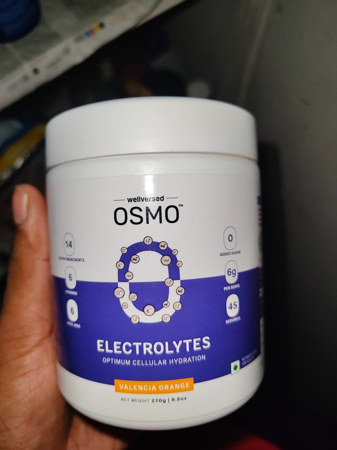 Customer photo review of OSMO - Electrolyte Hydration Blend (Advanced Salts + Taurine & Vitamins) | Valencia Orange Flavour (270g, 45 servings)