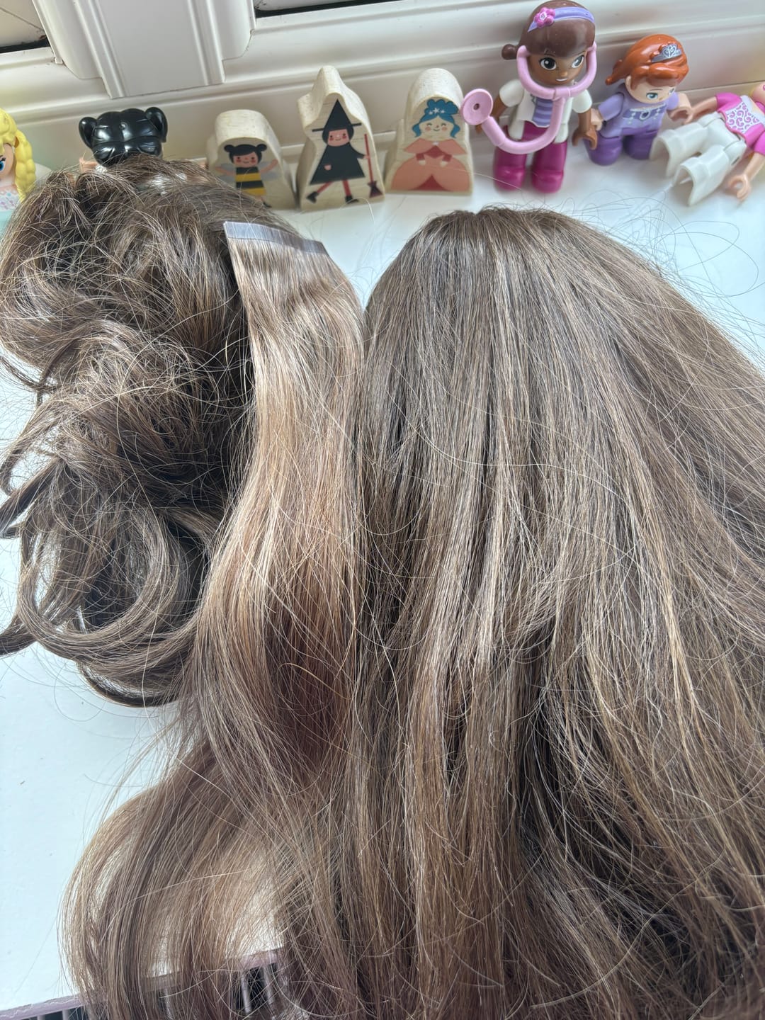 Customer photo review of Stranded 14" Seamless Clip-in Human Hair Extension (95g) - Colour #8 Hazel Princess