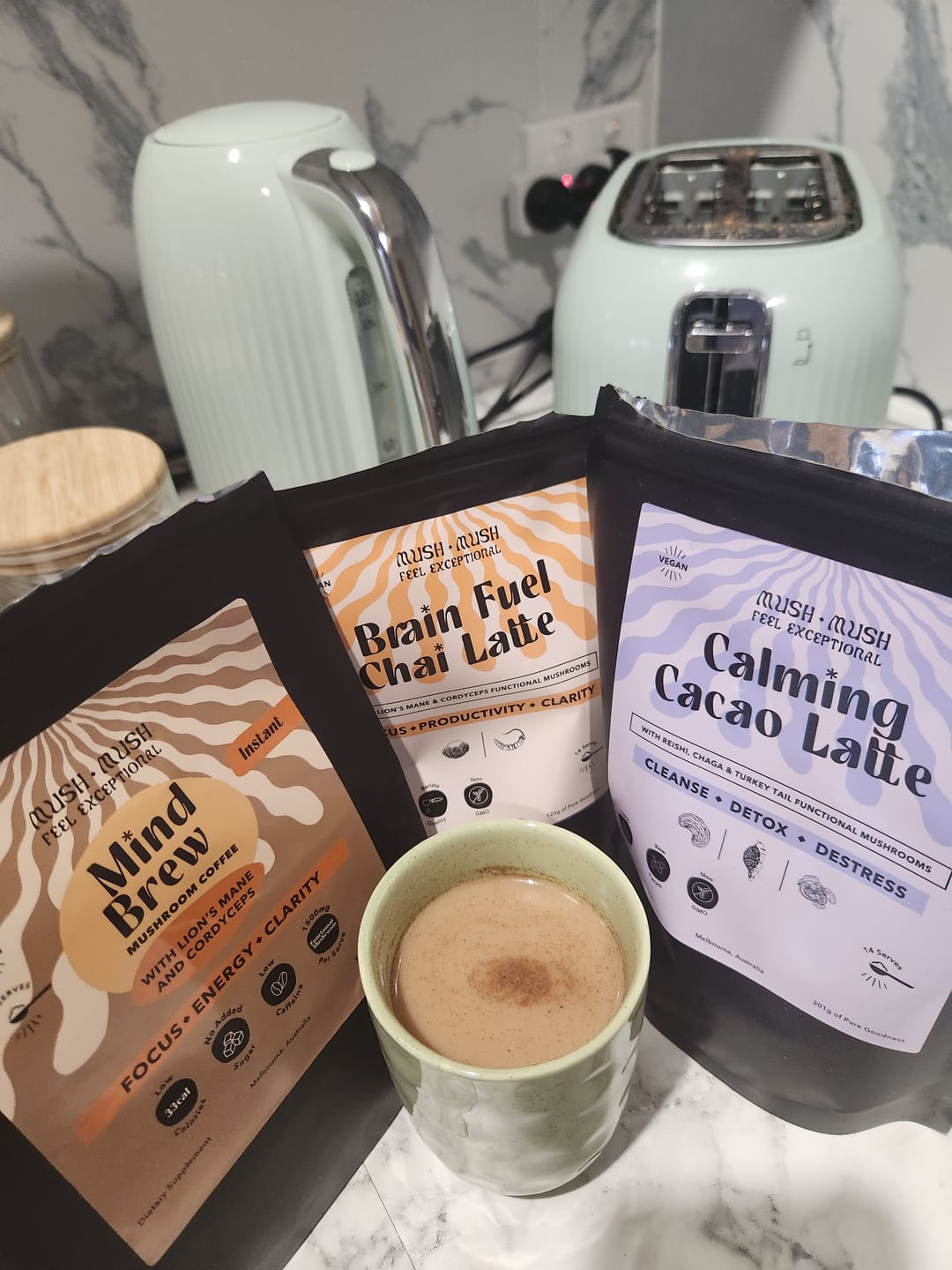 Customer photo review of Mind Brew – Functional Mushroom Coffee (20 Serves)