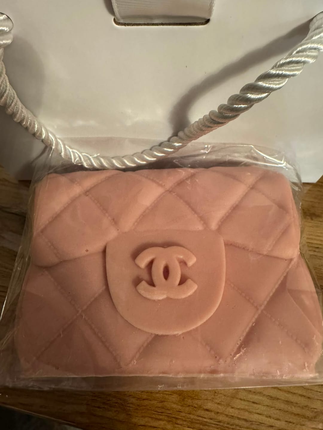 Customer photo review of CandyFloss filled Chocolate Handbag