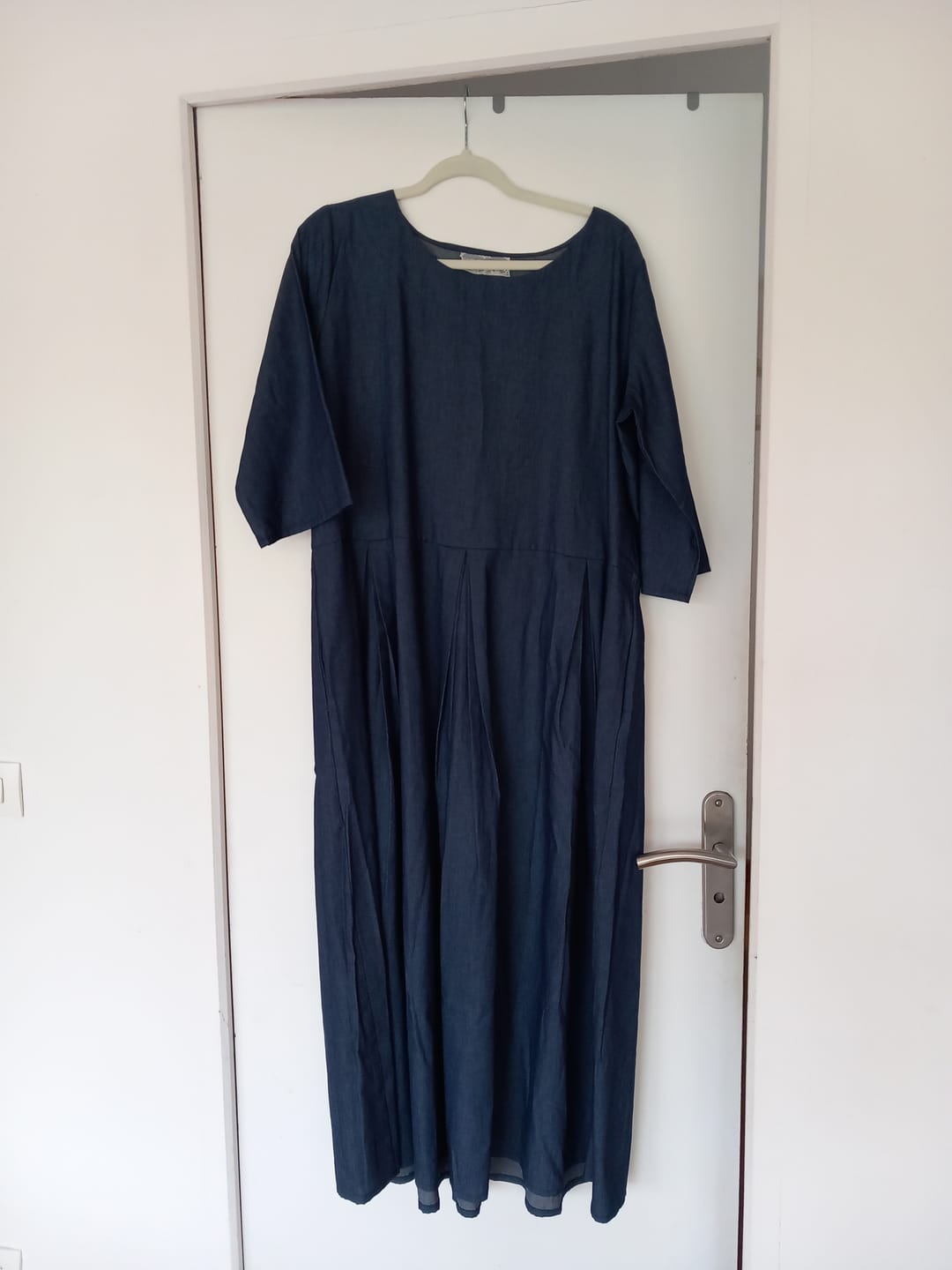 Customer photo review of Robe Louisa manches 3/4 – Jean de coton bleu