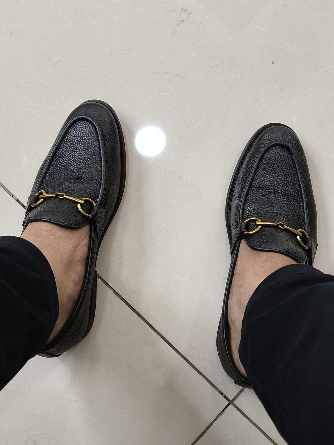 Customer photo review of Horsebit Buckle Loafer - Black Pebble Grain Leather (Flexi-Sole)