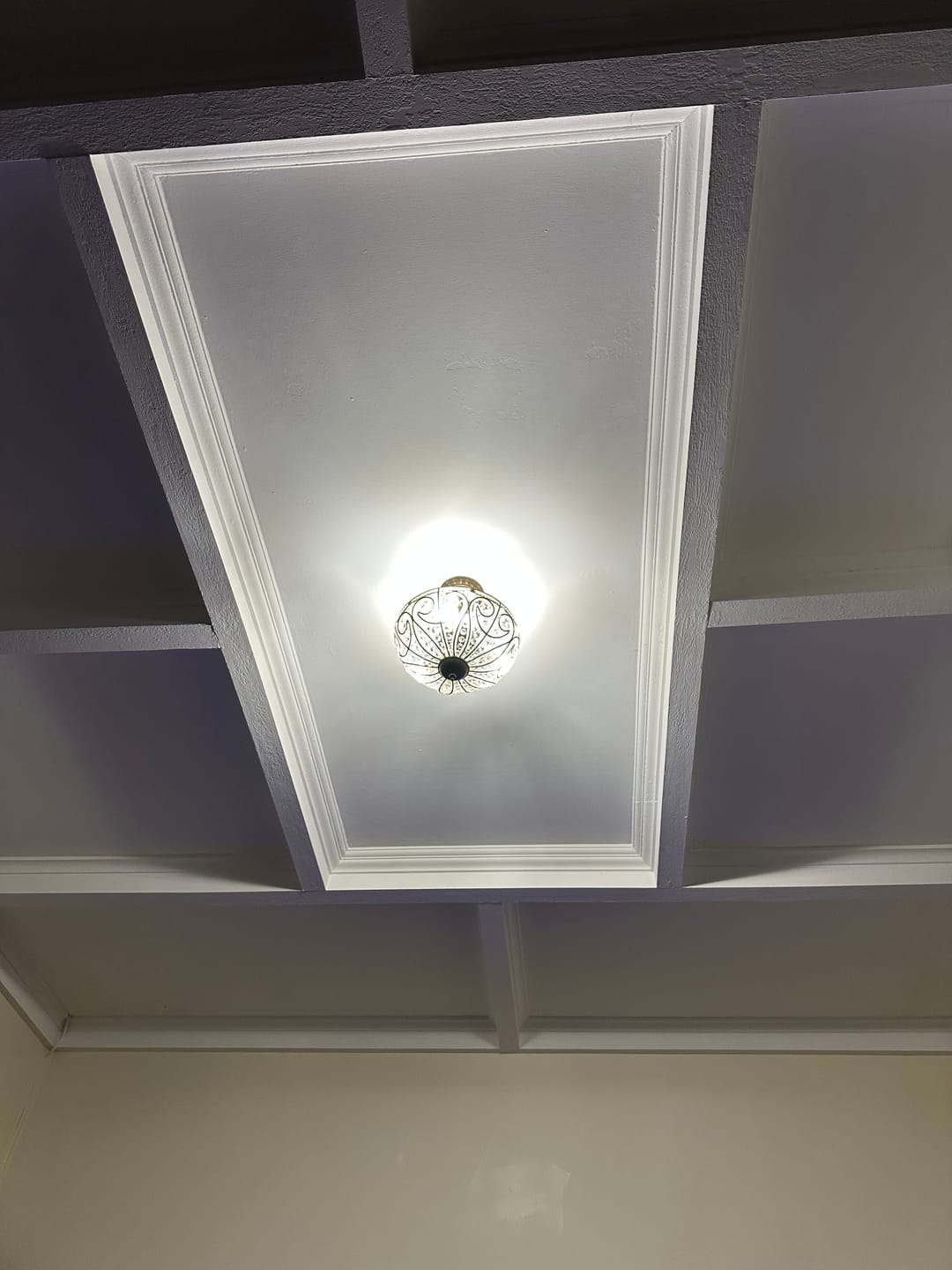 Customer photo review of Vintage Luxury 3-Light Bowl Crystal Semi Flush Ceiling Light
