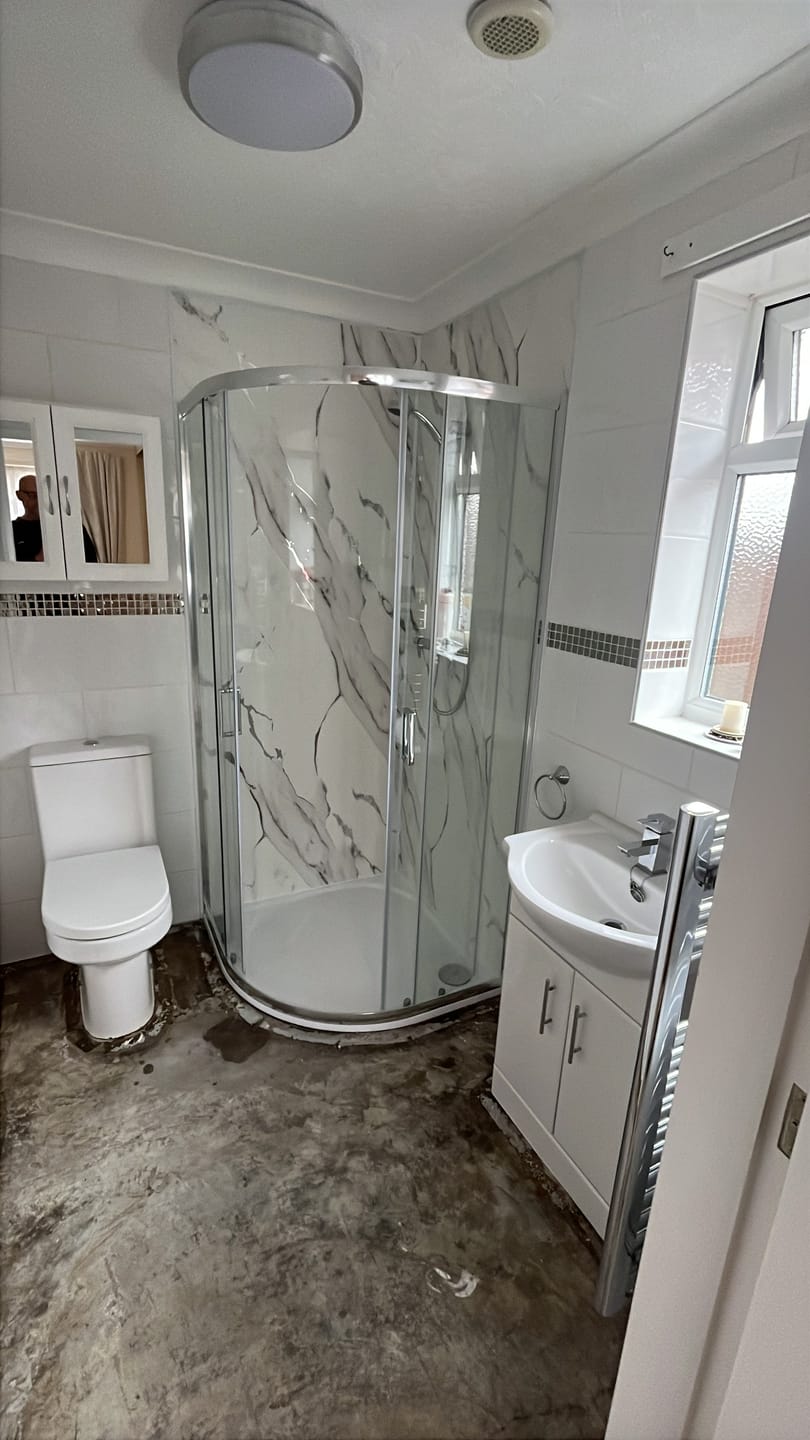 Customer photo review of 10mm Silvara Marble Gloss Shower Panel 1M x 2.4M