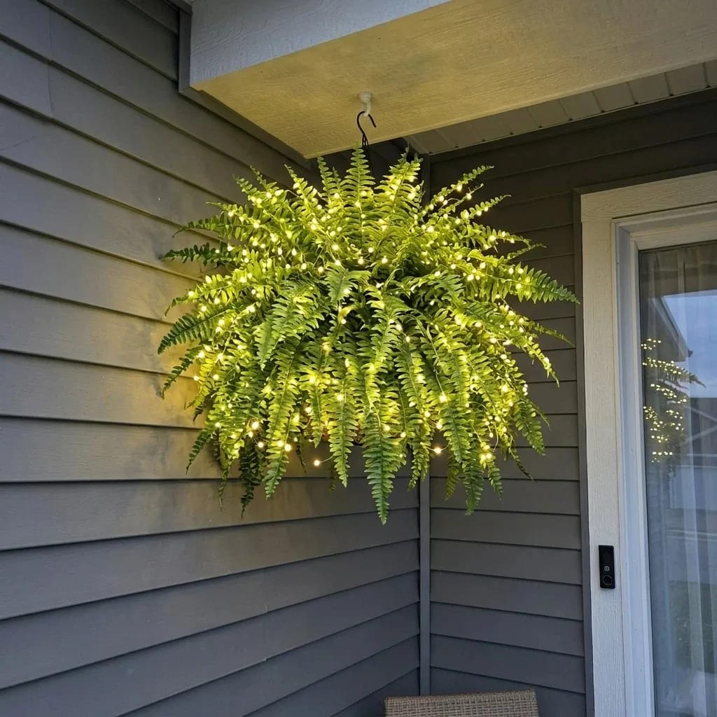 Customer photo review of 🔥Last Day 60% OFF🔥Oversized Pre-Lit Artificial Boston Ferns --No watering, No fading