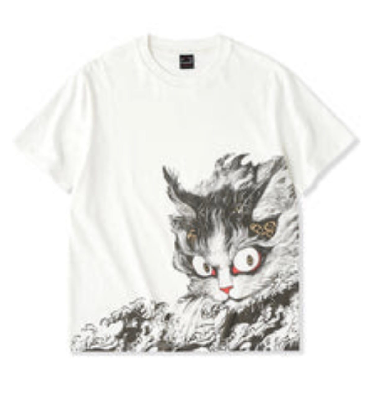 Customer photo review of 民間伝承「化け猫」浮世絵風プリント入りコットンTee
