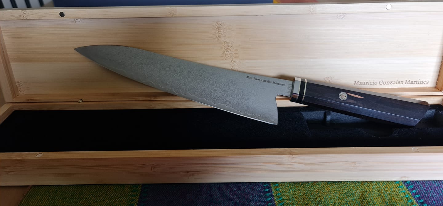 Customer photo review of Cuchillo de Chef de Acero Damasco 35cm "Taku"