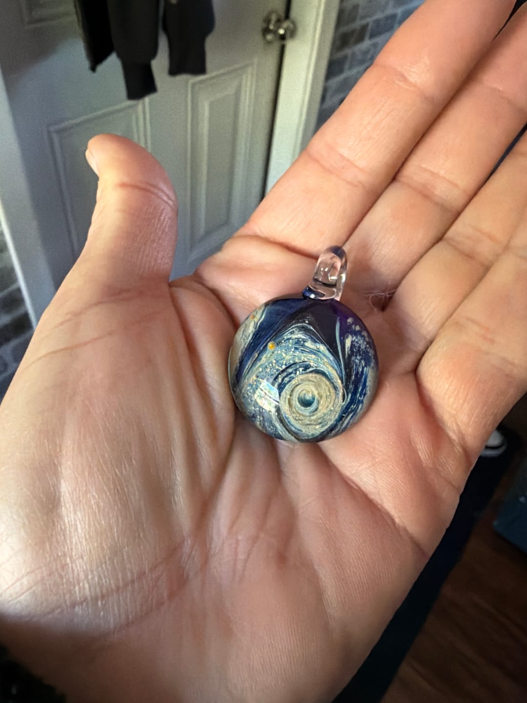 Customer photo review of Nightswirl Cremation Pendant